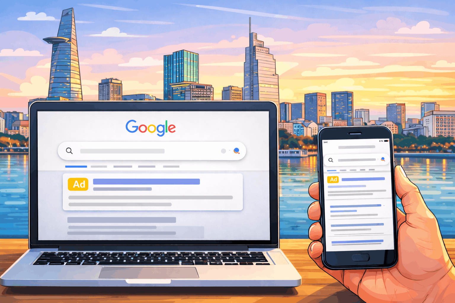 Quảng cáo Google Ads TPHCM hiển thị đúng thời điểm tìm kiếm